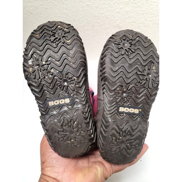 Glosh By Bogs Youth Pink Waterproof Pull On Boots Size 10 - Picture 7 of 10